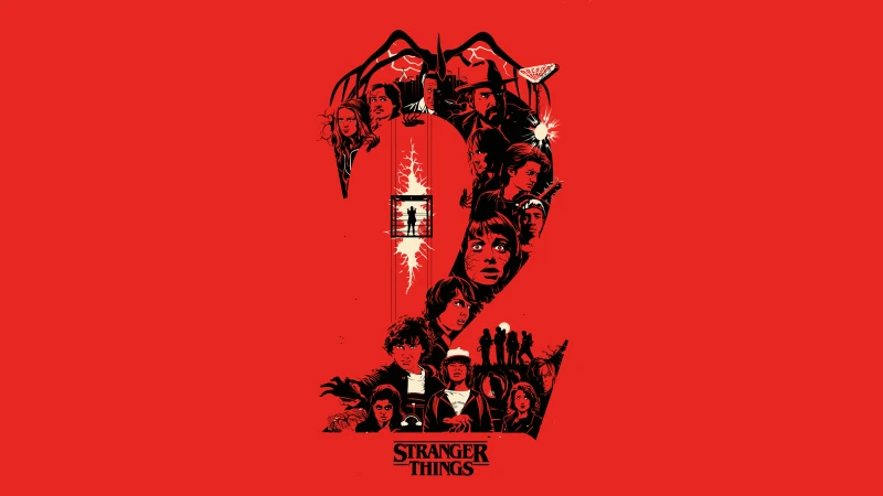 Stranger Things Season 2, Red background 5K