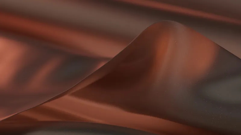 Copper liquid metal wallpaper, Microsoft Design, Warm silk