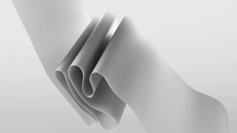 White folded paper wallpaper, Monochrome, Microsoft Design