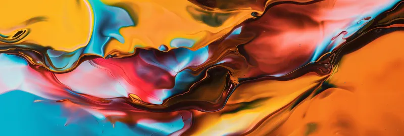 Ultrawide orange liquid art wallpaper, Fluid paint, Vibrant