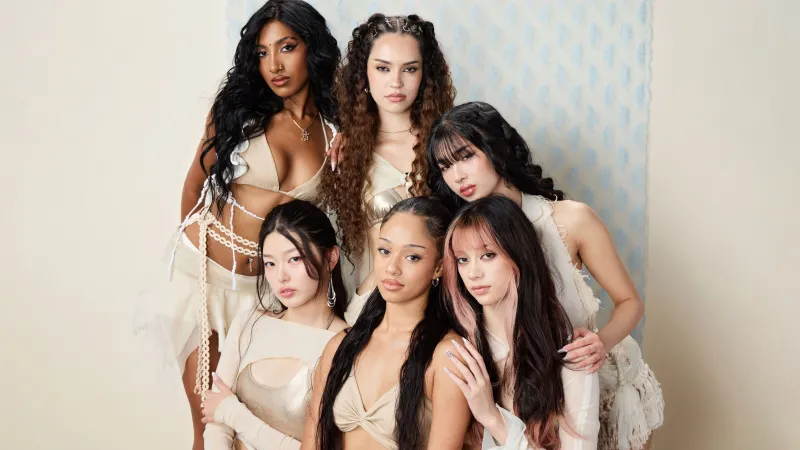 KATSEYE Group, 8K wallpaper, Manon, Sophia (KATSEYE), Daniela, Lara (KATSEYE), Megan (KATSEYE), Yoonchae