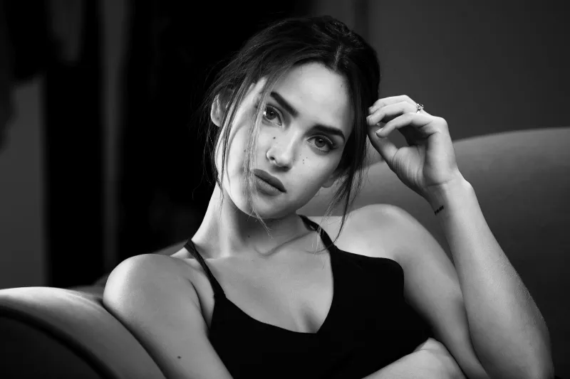 Adria Arjona, Black and White Wallpaper