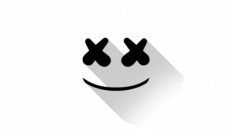 Marshmello, Minimalist Material Design, White background 4K