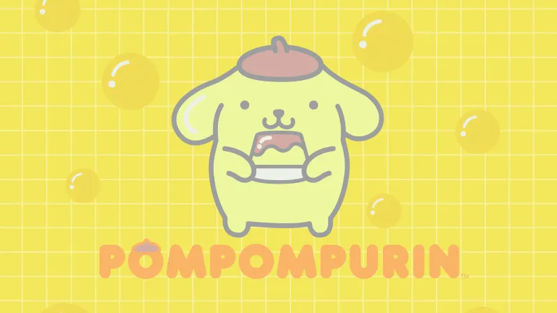 Pompompurin Bubbles, Yellow background 5K