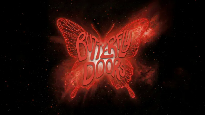 Butterfly Doors (AtHeart), Black background 5K