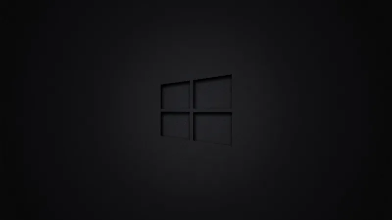 Windows 10 Dark theme logo, Dark background 5K
