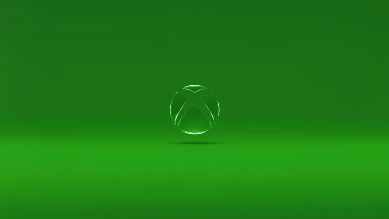 Glassy Xbox logo, Green background 5K