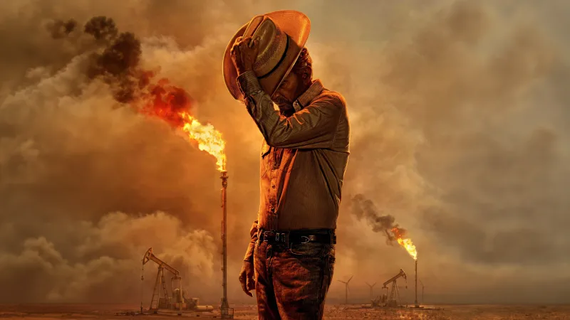 Landman, Billy Bob Thornton, Western, Oil field, Cowboy hat, 5K wallpaper
