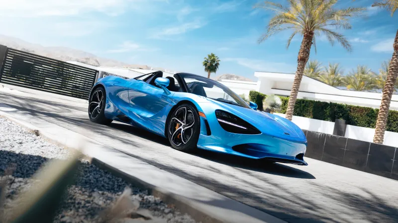 McLaren 750S Spider, Ludus Blue, 8K wallpaper