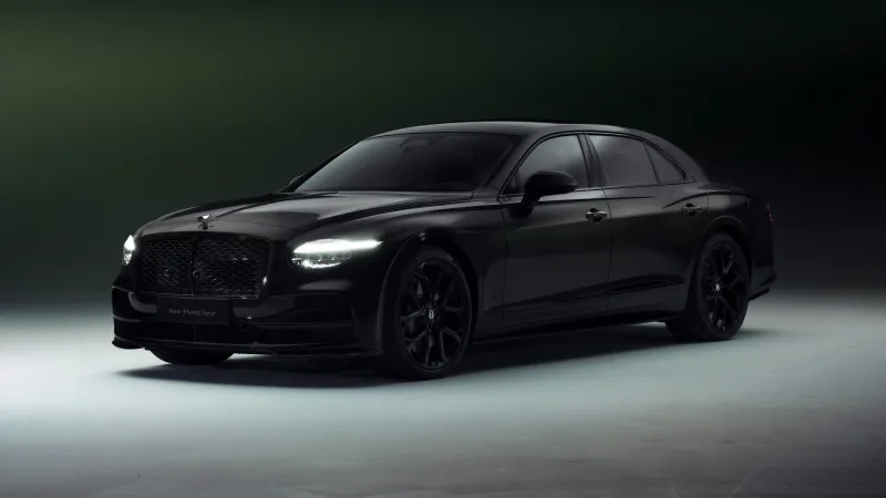Bentley Flying Spur S, Black luxury sedan, Dark studio, 2026, 5K wallpaper
