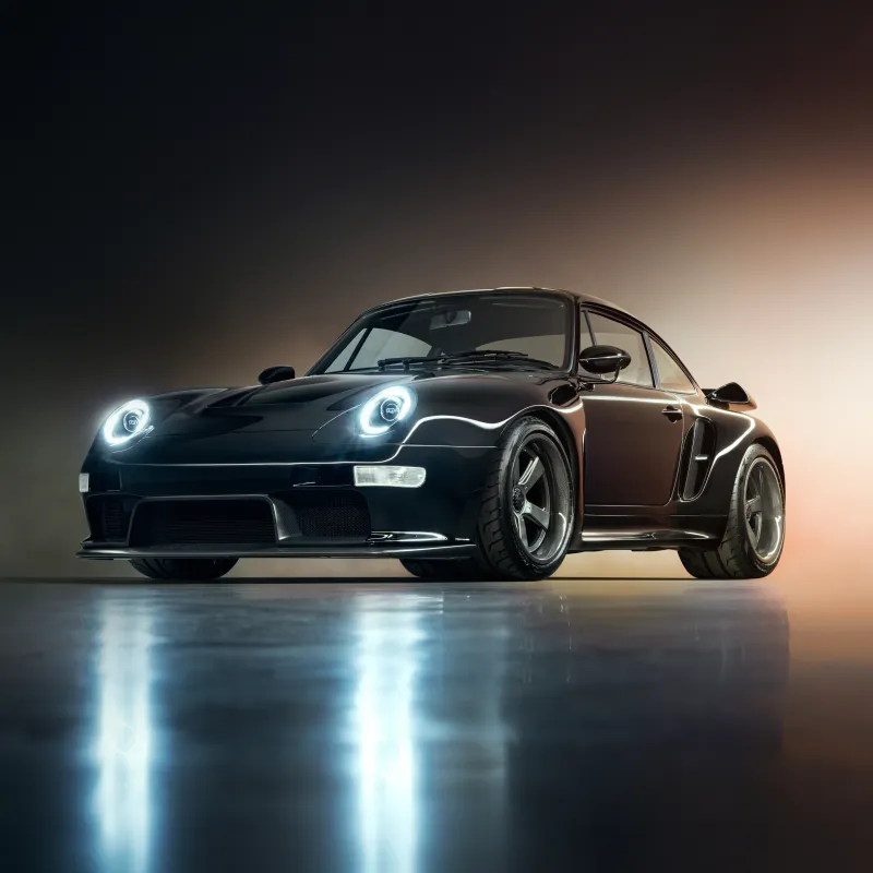 Gunther Werks Turbo Vanta, Porsche 911 restomod, Black, 5K wallpaper