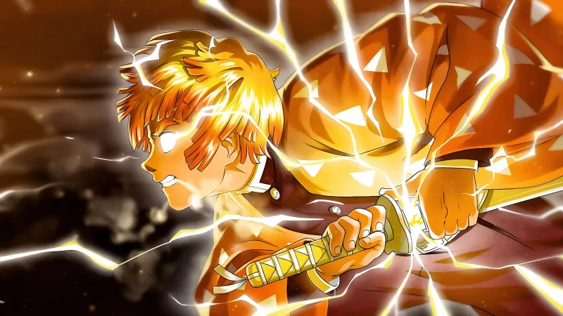 Zenitsu Agatsuma Thunder Breathing, Demon Slayer: Kimetsu no Yaiba, Lightning