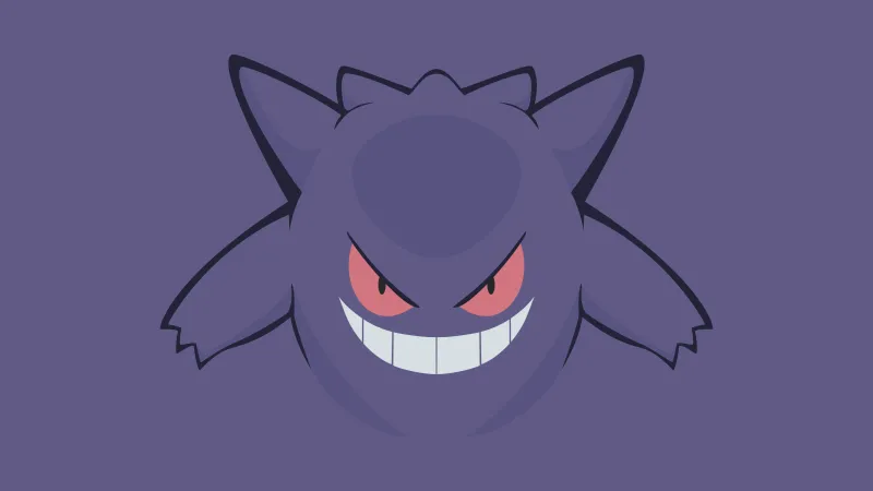 Gengar, Pokémon, Purple, Cartoon, Grinning