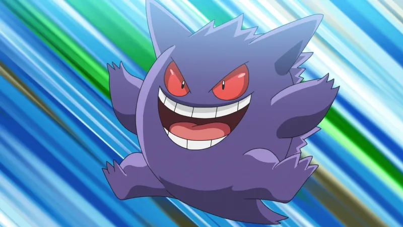 Gengar, Pokémon, Anime, Purple, Speed lines