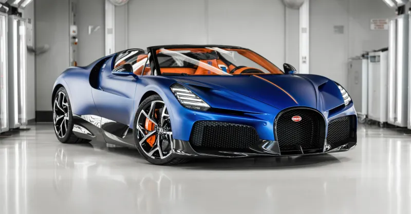 Matt blue Bugatti W16 Mistral, 