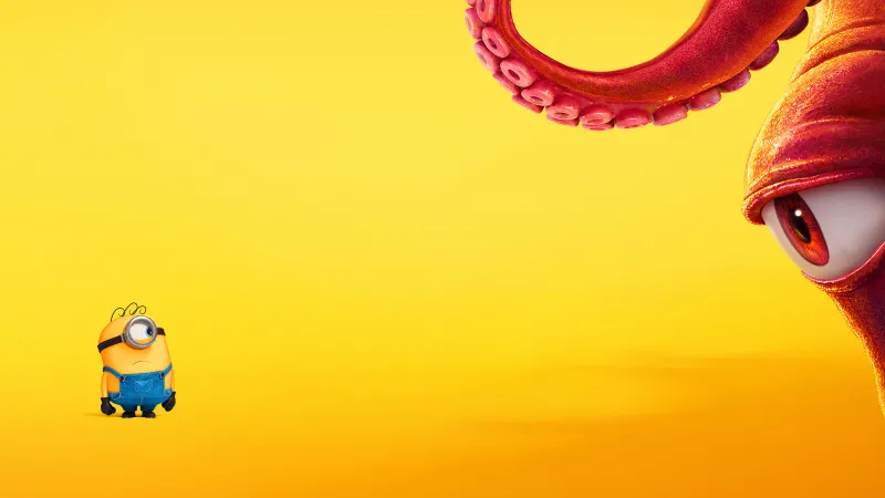 Minions & Monsters, Goomi, Yellow background 8K