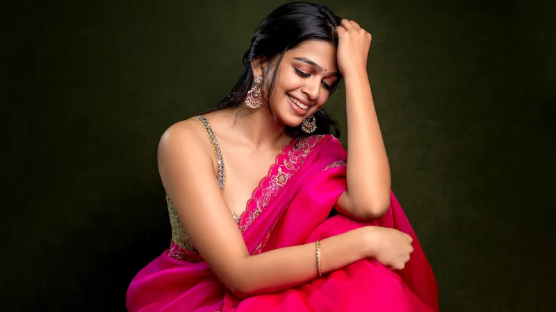 Ananthika Sanilkumar Saree, 5K wallpaper