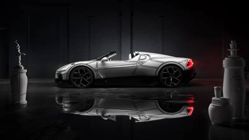 Bugatti W16 Mistral Blanc Éternel 4K wallpaper