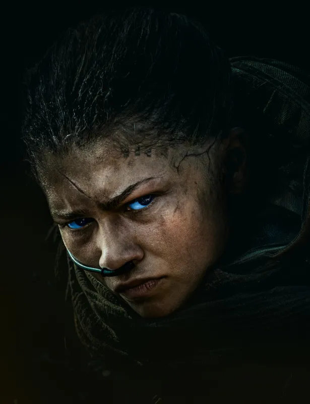 Zendaya as Chani wallpaper, Dune: Part Three, Blue eyes, Vertical
