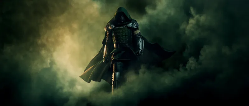 Doctor Doom, Avengers: Doomsday, Green smoke, Ultrawide wallpaper