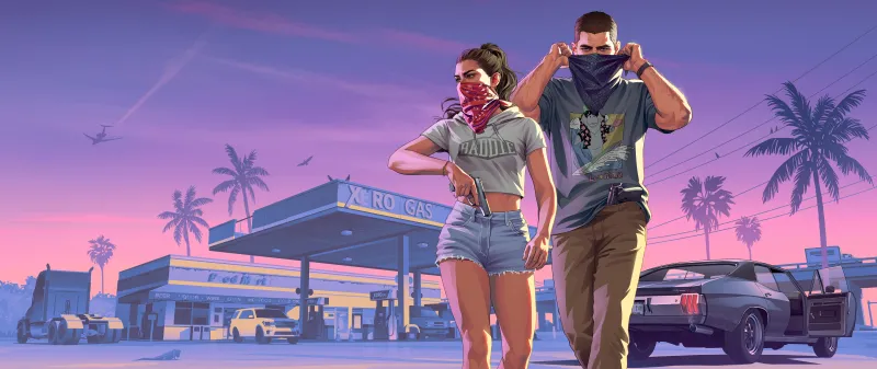 Grand Theft Auto VI Textless Ultrawide, Lucia Caminos, Jason (GTA 6)