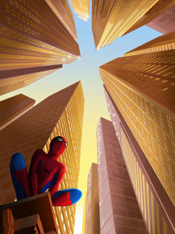 Spider-Man: Brand New Day Skyline, iPhone wallpaper 5K