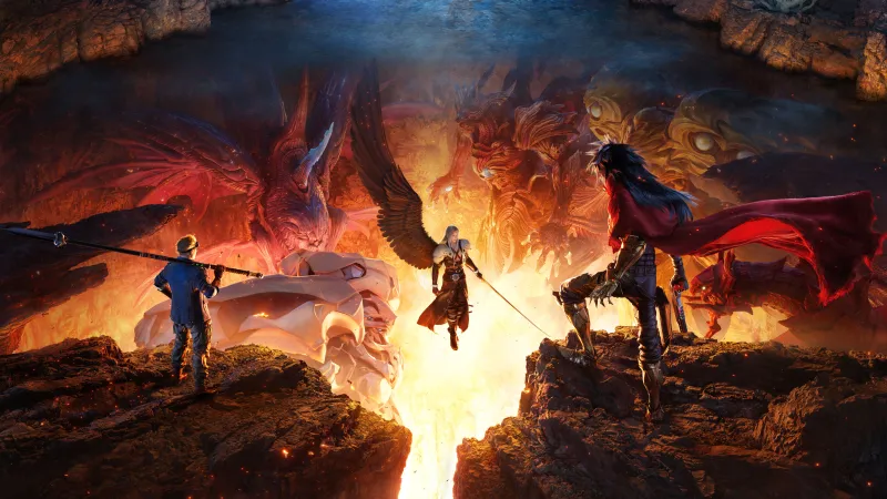 Final Fantasy VII Revelation Artwork, Cid Highwind, Sephiroth, Vincent Valentine