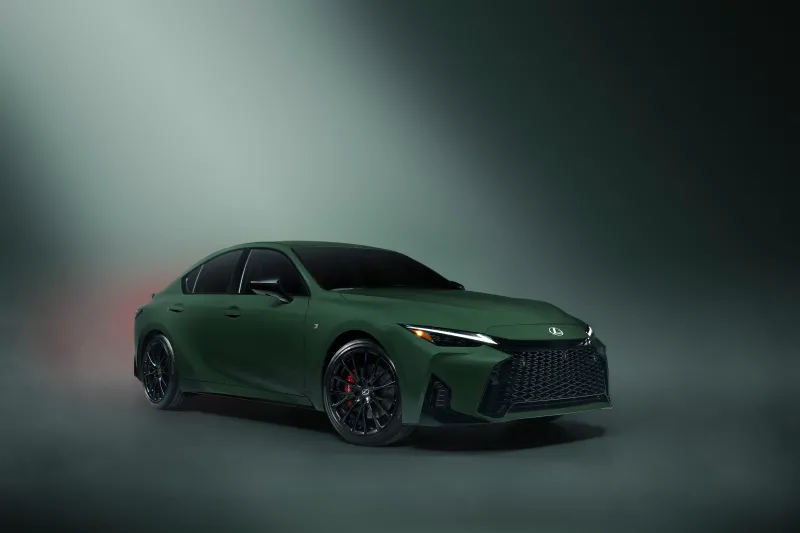 Lexus IS 350 F SPORT wallpaper, Green sports sedan, Studio, 2027