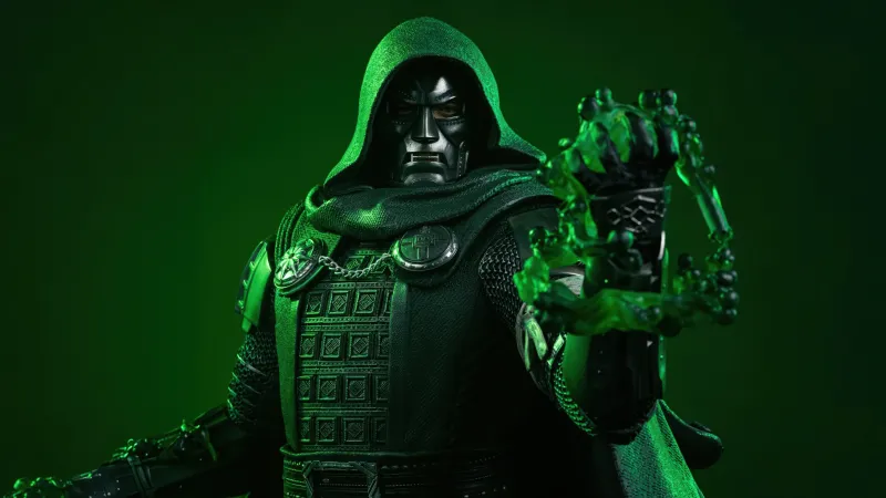 Doctor Doom, Green background, Avengers: Doomsday, 5K wallpaper
