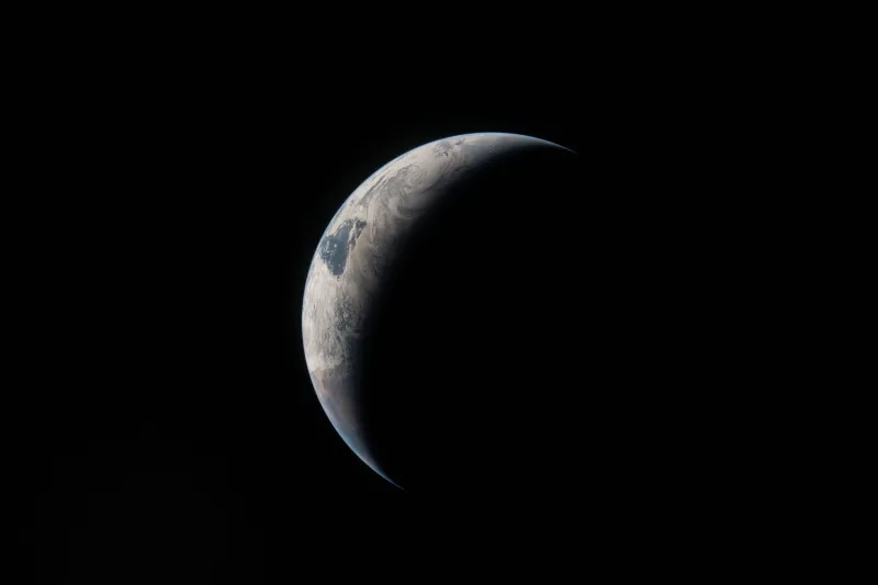 Crescent Earth in darkness wallpaper, Artemis II, Orion spacecraft