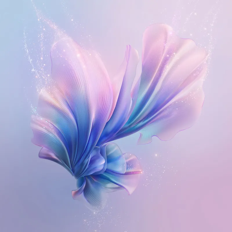 Huawei stock wallpaper, Translucent petals, Pastel gradient, 4K wallpaper