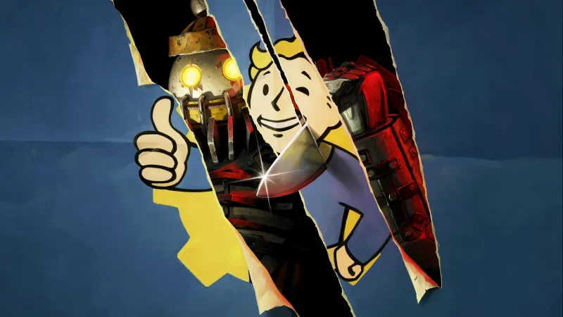 Fallout 76: The Slasher wallpaper, Vault Boy, Key art