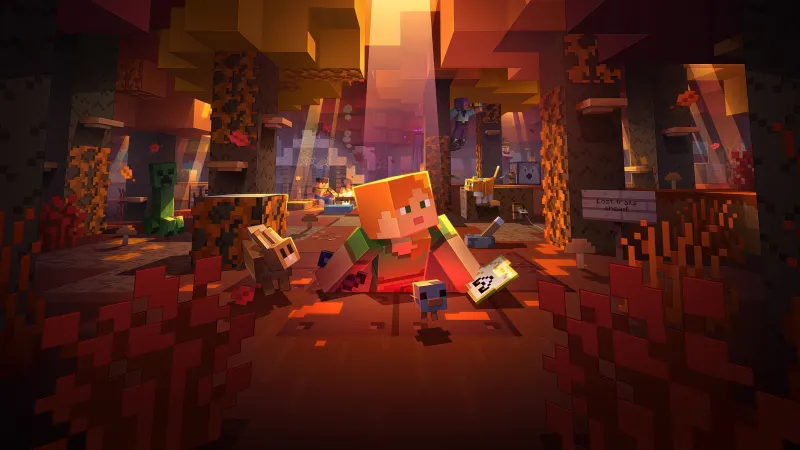 Minecraft wallpaper, Wilderness Bound, Alex, Creeper