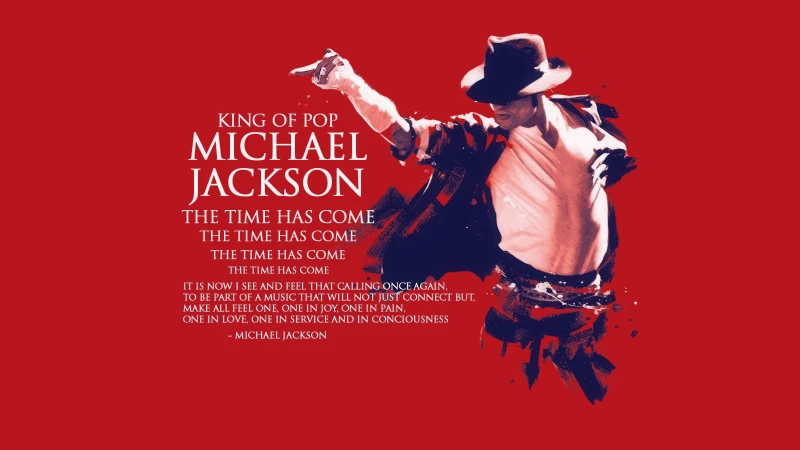 King of Pop Michael Jackson, Red background 4K