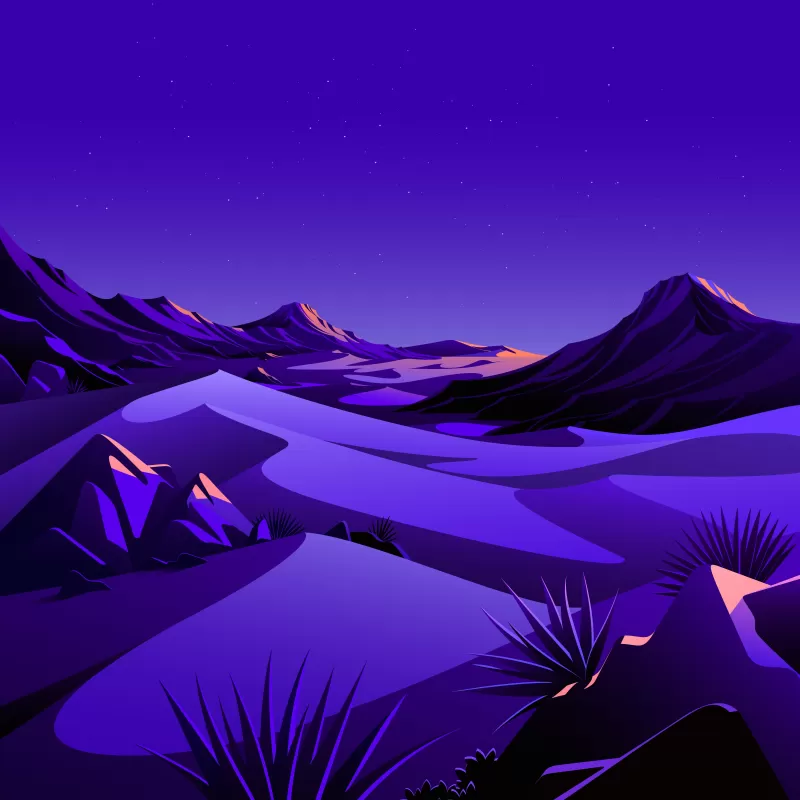 Mountains, Rocks, Night, Starry sky, Scenery, Illustration, macOS Big Sur, iOS 14, Stock, 5K