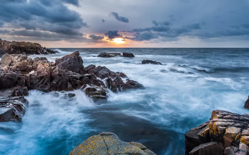 Kullaberg, Sweden, Rocky coast, 4K wallpaper