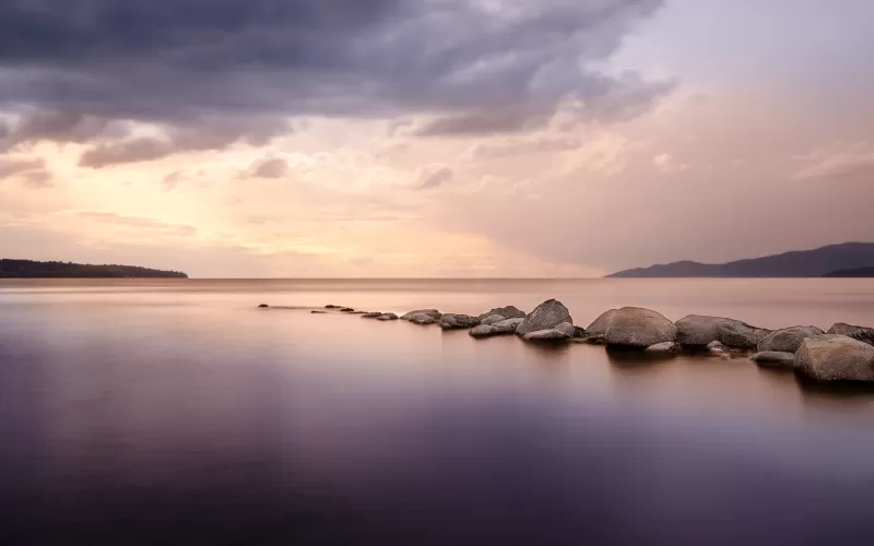Second Beach wallpaper, Vancouver, Long exposure
