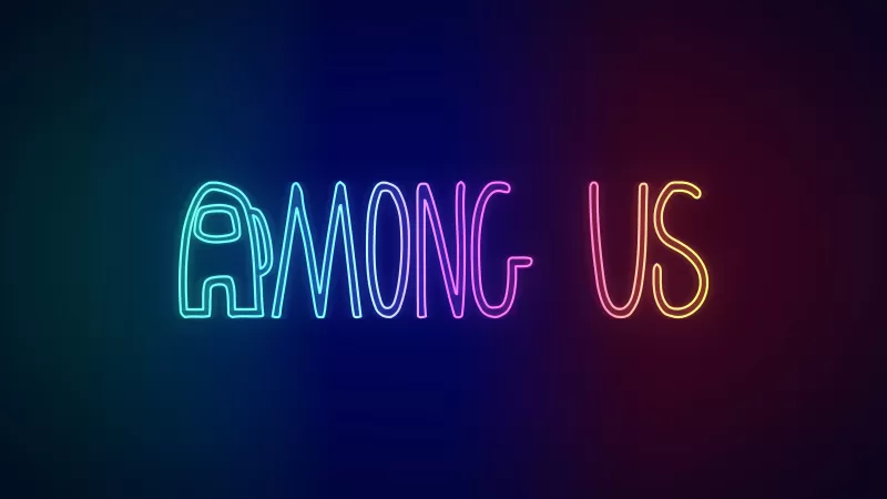 Among Us, Neon, iOS Games, Android games, PC Games, Gradient background