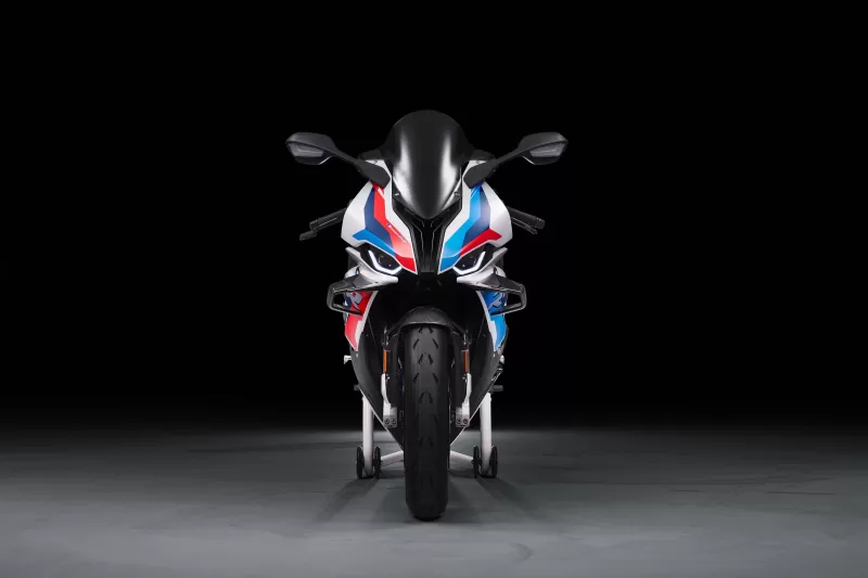 BMW M 1000 RR, Superbikes, Black background, 2021, 5K