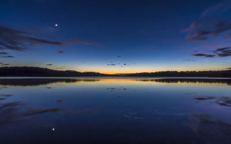 Narrabeen Lake, Sydney, Australia, Landscape, Long exposure, Reflection, Sunrise, Dawn, Body of Water, Clouds, 5K