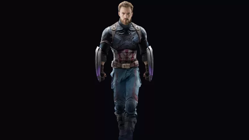 Captain America, Avengers: Infinity War, Black background, Wakandan Shields, Marvel Superheroes