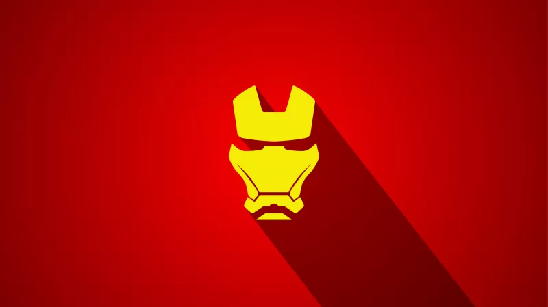 Iron Man, Marvel Superheroes, Red background, Minimal art, 5K