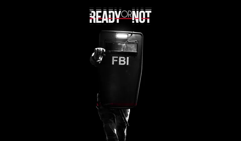 Ready Or Not, FBI, Police, Shield, Black background, 5K