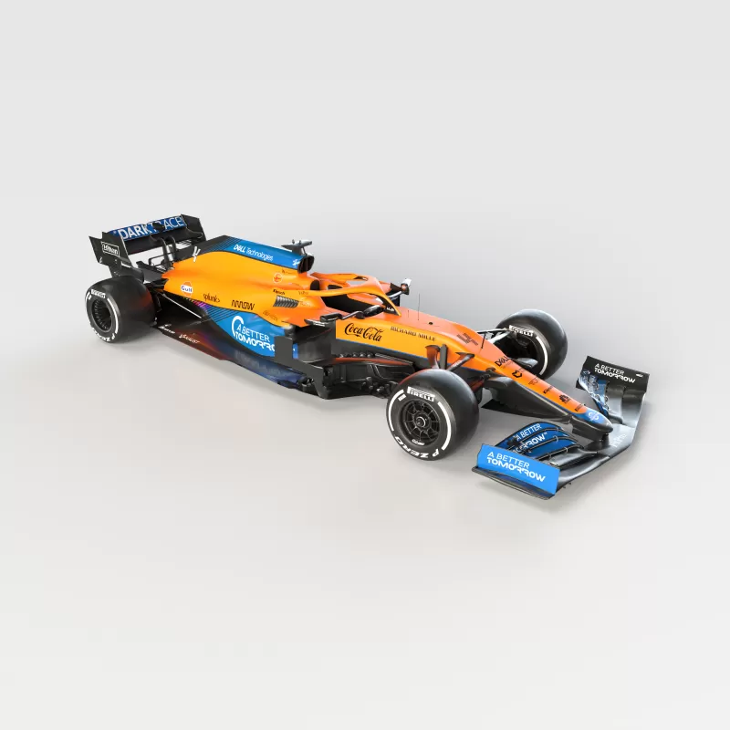 McLaren MCL35M, Formula One cars, Formula 1, White background, 2021