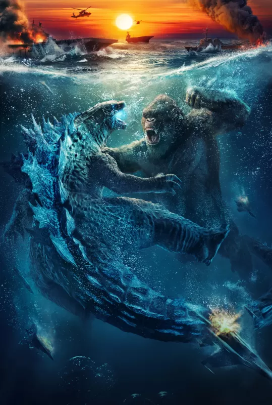 Godzilla vs Kong, iPhone wallpaper 4K