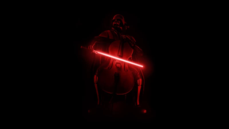 Darth Vader, Violin, Lightsaber, AMOLED, Black background