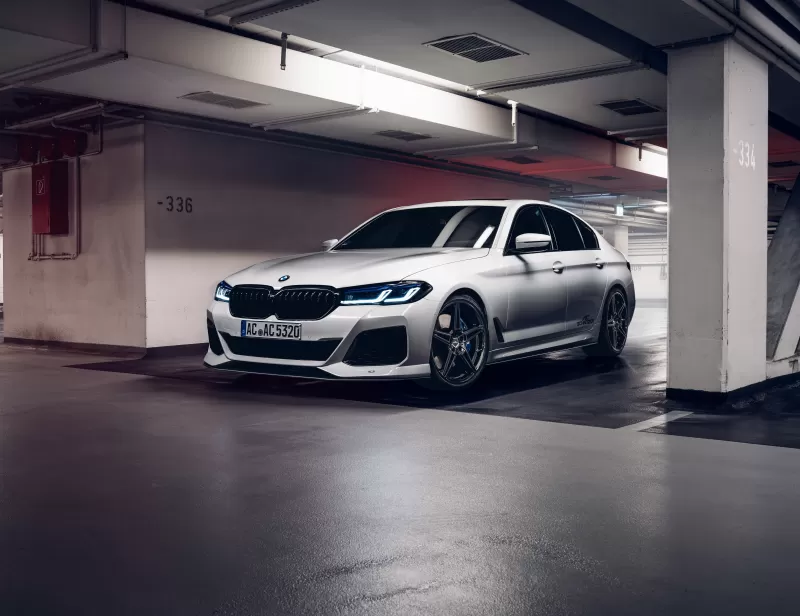 AC Schnitzer ACS5 3.0d, BMW 5 Series, White sedan, Parking garage, 2021 wallpaper