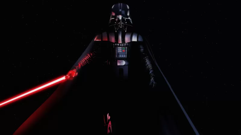 Darth Vader, Black background, Star Wars, Lightsaber, AMOLED