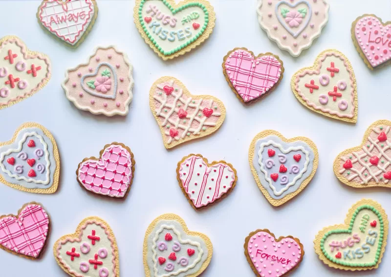 Cookies, Heart shape, Valentine's Day, Romantic, Pink