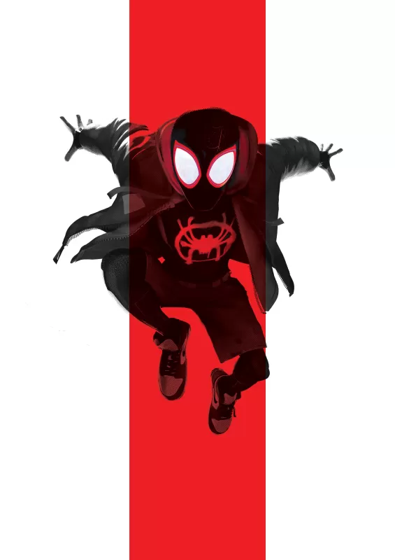 Miles Morales, Spider-Man, Artwork, Digital Art, Marvel Superheroes, White background